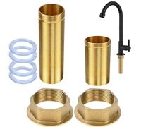 SVOCK 2Pcs Faucet Extension Mounting Pipe with Washers, Threaded Brass Tube Nut Install Parts M32*10cm and M32*15cm, Threaded Brass Tube Nut Install Parts Monobloc Tap Fixing Kit Long Nuts