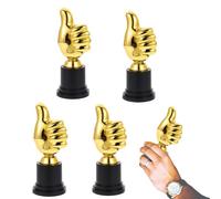 SVOCK 4Pcs Golden Thumbs Up Award Trophies Mini Plastic Trophy Cups, Small Trophy Thumbs Up Trophy for Party Favours Kids and Adults Award Ceremony Party Prize Sport Winner