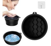 SVOCK Silicone Ice Bowl for Face, Black Silicone Reusable Foldable Cooling Washing Basin, Portable Ice Bath Face Bowl Ice Facial Folding Washbasin for Puffiness Relief, Soothe Skin