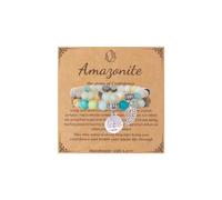 Svovin Natural Semi Precious Gemstone beaded bracelet for women Tree of Life and Leaf Charm Energy Yoga Crystal Bracelet
