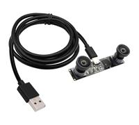 Svpro 1200P 60fps Global Shutter USB Camera with Dual M12 Lens, 3D Stereo, Wide Angle, Black, Industrial Camera, Computer Vision, Face Recognition, Windows, Linux, Android, MacOS, Raspberry Pi