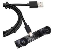 Svpro Dual Lens USB Camera Module 1080P 60fps UVC Industrial Camera Board Synchronization Record in Color with Dual M12 Lens,Distortion-Free Wide Angle USB Board Camera for 3D,VR,Biometric Detection
