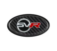 SVR Special Vehicle Badge 2Pcs OEM Front Grille & Tailgate Emblem Decals for Land Rover Evoque,Sport,Discovery,Velar,Defender Chrome 85mm Oval Range Rover Grill Badge Logo with Free Surround Cover