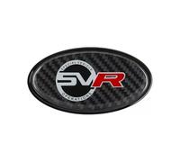 SVR Special Vehicle Carbon Badge 2Pcs OEM Front Grille & Tailgate Emblem Decals for Land Rover Evoque,Sport,Discovery,Velar,Defender Chrome 85mm Oval Range Rover Grill Badge Logo + Free Surround Cover
