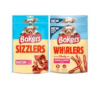 SVRNK Bakers Dog Treats Bundle - Sizzlers & Whirlers Bacon & Cheese Flavours - 4 Pack Small Dog Treats