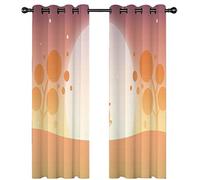 SVTUSR Blackout Curtains For Bedroom 140X160Cm 3D Orange And Pink Simple Tree Printing Pattern Super Soft Bedroom Eyelet Curtains Kids Nursery Home Decoration Noise Reduce Window 2 Panels