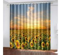 SVTUSR Blackout Curtains For Bedroom Living Room 3D Printed Green Gold Forest Children'S Fun Pattern 280X260Cm 2 Panels Super Soft Thermal Insulated Noise Reducing Eyelet Curtains Kitchen Nursery D
