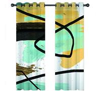 SVTUSR Eyelet Curtains For Living Room 264X214Cm 3D Painted Blue Black Art Printing Pattern, Super Soft Thermal Insulated Living Room Blackout Curtains Boys Girls Nursery Home Decoration 2 Panels
