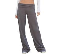Svuitmsl Women Fold Over Waistband Yoga Pants Low Rise Bootcut Stretchy Flare Pants Y2k Slim Fit Leggings Bell Bottoms
