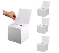 SVUPUE 4 Pack Cardboard Ballot Box, Raffle Boxes, Donation Ballot Boxes with Slot & Removable Header, Suggestion Box for Donation, Fundraising, Vote and Suggestion Collecting