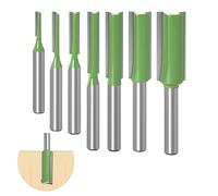 SVUPUE 7 PCS Shank Straight Router Bit Set, 6mm Shank Tungsten Steel Straight Milling Cutter, Woodworking Slotting Router Bits, Straight Cut Router Bits for Wood Cutting, DIY Woodworking