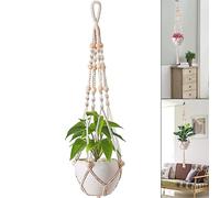 SVUPUE Plant Hangers, Macrame Plant Hanger, Indoor Hanging Planter Basket, Flower Pot Holder Cotton Rope, 100cm with Beads Tassels for Indoor Outdoor, Wall Hanging Plants, Office, Home Decoration