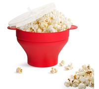 SVUPUE Popcorn Maker, Microwave Popcorn Popper, Foldable Popcorn Popper for Party, Home, Kitchen, Dishwasher Safe, 25x14.5cm, Red