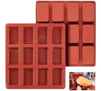 SVUPUE Silicone Mini Loaf Pan, 2PCS Mini Loaf Pan, 12 Cavities Non Stick Mini Brownie Baking Tin, Mini Bread Pan, Bread Baking Mold, Silicone Mini Loaf Baking Tray for Mini Bread, Meatloaf, Cornbread
