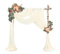 SVUPUE Wedding Arch Curtain, Ivory White Wedding arch Curtain, Draping Fabric, Backdrop, Sheer Curtains Drapery, Tulle Fabric, for Archway
