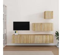 SVV 4 Piece TV Cabinet Set Sonoma Oak Engineered Wood