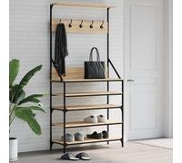 SVV Clothes Rack with Shoe Storage Sonoma Oak 90x34x184 cm