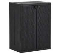 SVV Garden Storage Cabinet Black 65x45x88 cm PP Rattan