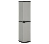 SVV Garden Storage Cabinet with 3 Shelves Grey & Black 34x40x168 cm