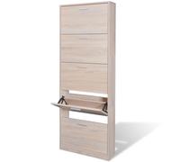 SVV Oak Look Wooden Shoe Cabinet with 5 Compartments
