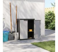SVV Outdoor Storage Cabinet Grey and Black 65x37x85 cm PP