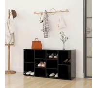 vidaXL Shoe Bench Black Chipboard Shoe Cabinet Organiser Storage Rack Shelf