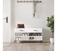 SVV Shoe Bench High Gloss White 102x35x55 cm Engineered Wood
