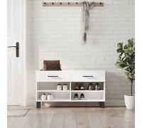 (high gloss white) vidaXL Shoe Bench Shoe Cupboard Shoe Storage Shoe Rack Black Engineered Wood