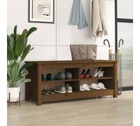 SVV Shoe Bench Honey Brown 110x38x45.5 cm Solid Wood Pine