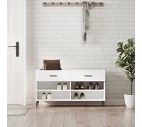 SVV Shoe Bench White 102x35x55 cm Engineered Wood