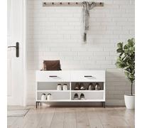 SVV Shoe Bench White 102x35x55 cm Engineered Wood