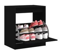 SVV Shoe Cabinet Black 60x42x69 cm Engineered Wood