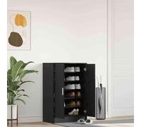 SVV Shoe Cabinet Black Oak 60x35x92 cm Engineered Wood