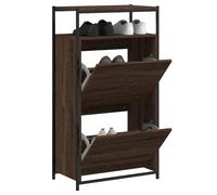 SVV Shoe Cabinet Brown Oak 60x34x112 Engineered Wood