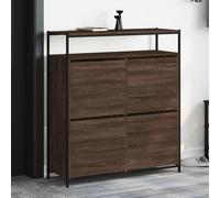 SVV Shoe Cabinet with 4 Flip-Drawers Brown Oak 100x34x112 cm