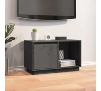 SVV TV Cabinet Grey 74x35x44 cm Solid Wood Pine