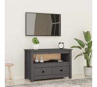 SVV TV Cabinet Grey 79x35x52 cm Solid Wood Pine
