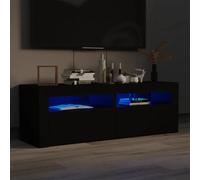 SVV TV Cabinet with LED Lights Black 120x35x40 cm