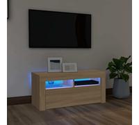 SVV TV Cabinet with LED Lights Sonoma Oak 90x35x40 cm