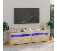 SVV TV Cabinets 2 pcs with LED Lights Sonoma Oak 75x35x40 cm