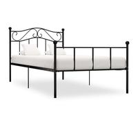 Svvalka 284523 Bed Frame without Mattress Black Metal 90x200 cm