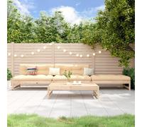 (natural pine) vidaXL Garden Lounge Set Wooden Bench Outdoor Bench 4 Piece Solid Wood Pine