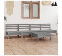 Svvalka 5 Piece Garden Lounge Set Grey Solid Pinewood