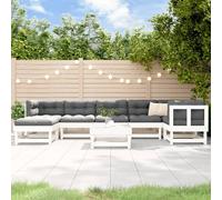Svvalka 8 Piece Garden Lounge Set White Solid Wood Pine