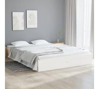 Svvalka Bed Frame White Solid Wood 120x190 cm 4FT Small Double