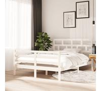 Svvalka Bed Frame White Solid Wood Pine 140x200 cm