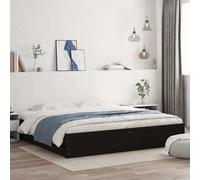Svvalka Bed Frame with Drawers without Mattress Black 160x200 cm