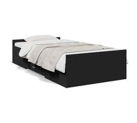 Svvalka Bed Frame with Drawers without Mattress Black 75x190 cm Small Single