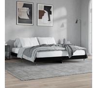 Svvalka Bed Frame without Mattress Black 120x200 cm Engineered Wood