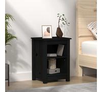 Svvalka Bedside Cabinet Black 40x35x55 cm Solid Wood Pine